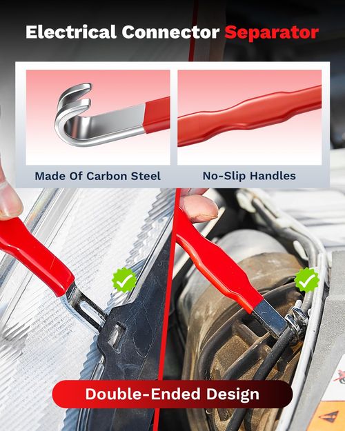 Electrical Disconnect Pliers & Connector Removal Tool Set 5PCS Precision Tips, Comfortable Non-Slip Grips, Reaches Tight Spaces, Reduces Connector Damage, Ideal for Auto Repairs