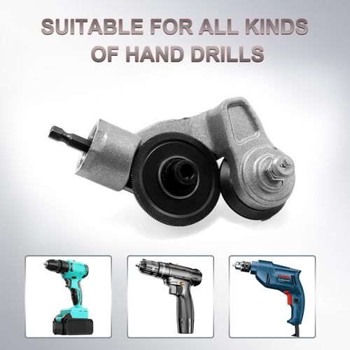 Metal Nibbler Drill Attachment, Heavy-Duty Sheet Metal Cutter for Electric Drill, Double-Cut Nibbler Tool for Fast Clean Cutting of Iron, Steel, Aluminum, Copper and Plastic Panels