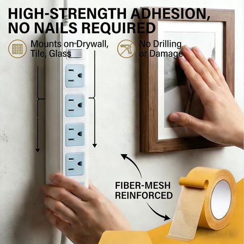 Heavy-Duty Double-Sided Duct Tape, Strong Adhesive, Waterproof, Removable, No Residue, Ideal for Carpet, Wallpaper, Home Use