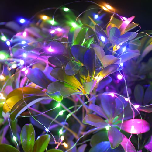 Fairy Lights 66ft 200 LED USB Twinkle String Light Plug in Silver Wire Lights with Remote 8 Modes Outdoor Waterproof Starry Lights DIY Party Wedding Christmas Decoration（Multicolor）