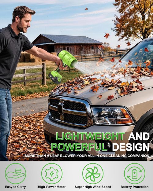 Turbo Cordless Leaf Blower, 600 CFM Turbo Jet, Lightweight Handheld Blower for Yard Leaves, Wood Shavings, Car Drying with 21V 4.0Ah Battery & Ergonomic Handle, Best Gifts for Husband, Men, Dad