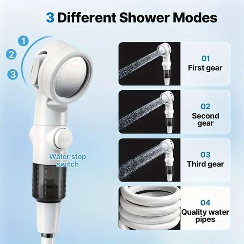 Portable Camping Shower, Outdoor Shower Kit, Hose& Folding Bucket, Rechargeable Powered Portable Shower for Camping, Hiking, Beach,RV,Pet Cleaning & Road Trips