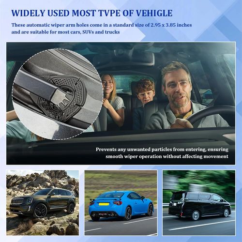 Car Wiper Arm Hole Protection Pad（8pcs）, Silicone Windshield Wiper Arm Hole Protector Dust Cover, Front Wiper Protective Guards Prevents Blockage, Universal Auto Exterior Accessories Fits Car Truck SUV