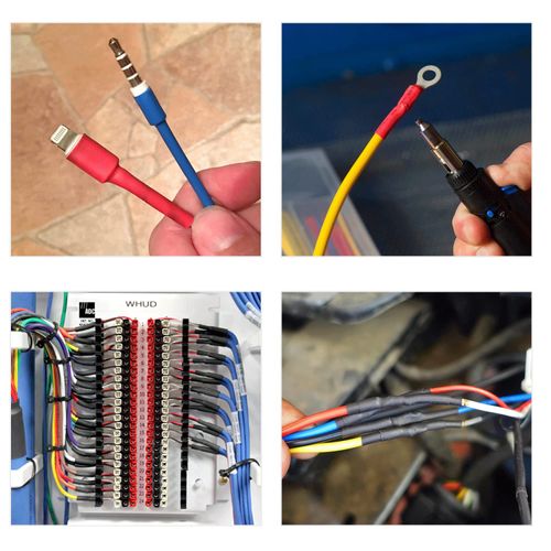 Waterproof Heat Shrink Tube , Heat Shrink 2:1 Electric Insulation Tube Kit 45mm Flame Retardant Wrap Cable Sleeve 560pcs 5 Colors 12 Sizes with Storage Box