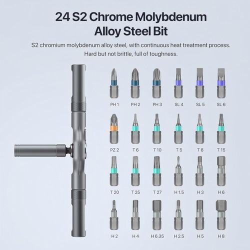 24 in 1 Magnetic Screwdriver Set, DIY Ratchet Mini Removable Self-Assembly Precision Screwdriver Tool Kit, Magnetic DIY Precision Tool Kit with Variety Head Styles for PC/Mobile/Watch/Bicycle