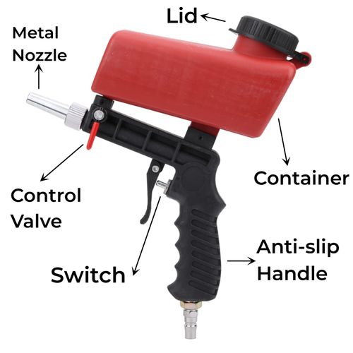 Air Sandblasting Gun Pneumatic Sand Tool 90PSI for Metal Removal Paint Stripping