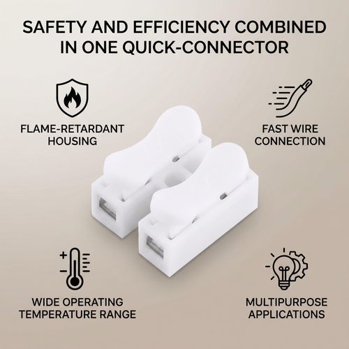 Push Quick Wire Cable Connector, 100pcs 10A 220V 2 Pin Push-in Spring Loaded Electrical Connectors for Lighting Electrical and Automotive Wiring Electricity