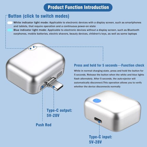 140W Smart Auto Stop Charger with Physical Cut-Off, Fully Charged Separator, USB-C Fast Charging Power Splitter Adapter Auto Disconnect Charging Cable Protector, Phone Tablet Overcharge Protection