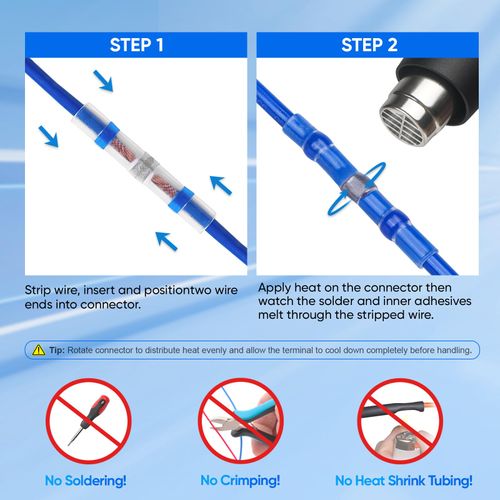 150 Pcs Solder Seal Wire Connectors, Heat Shrink Butt Splice | Waterproof & Insulated, No Crimping Tool Required, Weatherproof Solder Connectors for Automotive, RV and Home Electrical