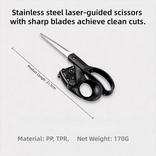 Laser Guided Fabric Scissors, Visual Laser Guide for Assisted Straight Cutting, Ergonomic Handle for DIY Crafts Fabric, Paper and Light Leather