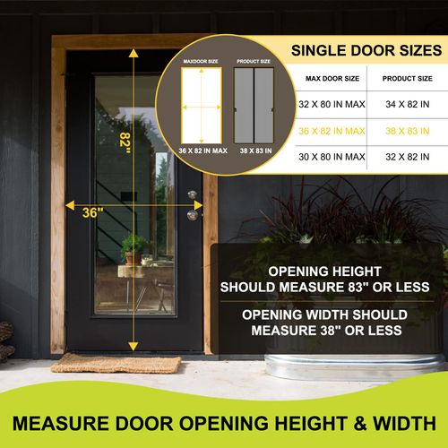 Magnetic Screen Door, Door Screen Magnetic Closure-Keeps Bugs Out Let Breeze in, Heavy Duty Mesh - Pet and Kid Friendly, Works with Front Doors, Sliding Doors Fit Door Size 36 x 82 Inch