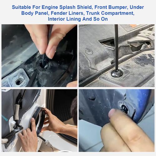 Nylon Universal Cable Tie Buckle for Car, Automotive Zipper Clips, Push Pin Clip Multipurpose Plastic Cable Ties Tool, Snap-Fit Ziptie Bumper Retainer Fender Liner Door Panel Fastener (100PCS)