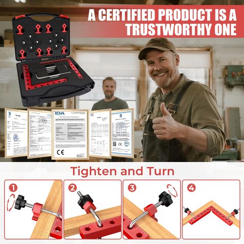 Corner Clamps for Woodworking 4pcs 5.5" 90 Degree Clamp with Box, Aluminum Alloy Clamp for Right Angle Positioning Squares Woodworking Tools for Frame, Drawer, Cabinets, Gifts for Men Dad