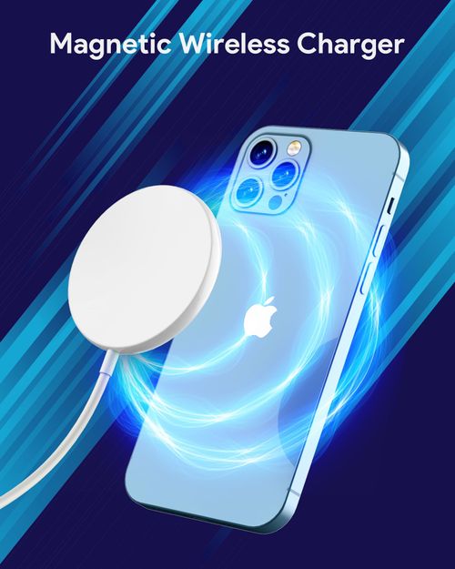 Magnetic Wireless Charging Pad 15W with Pop-Up Stand - MagSafe-Compatible Certified Qi2 Wireless Charger for iPhone 17 Series, Samsung Galaxy S25 Series, AirPods, & More (No PSU) - White