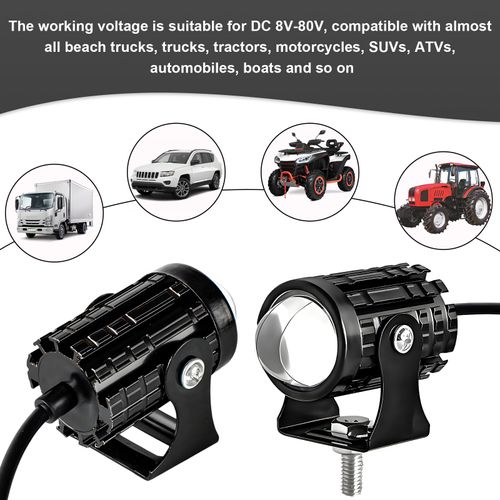 2PCS Motorcycle LED Driving Fog Lights, Super Bright White/Amber Motor Auxiliary LED Spotlights with 2 Switch, Waterproof Aux Motorcycle Headlight for Car Truck ATV Tractor (8-80v)