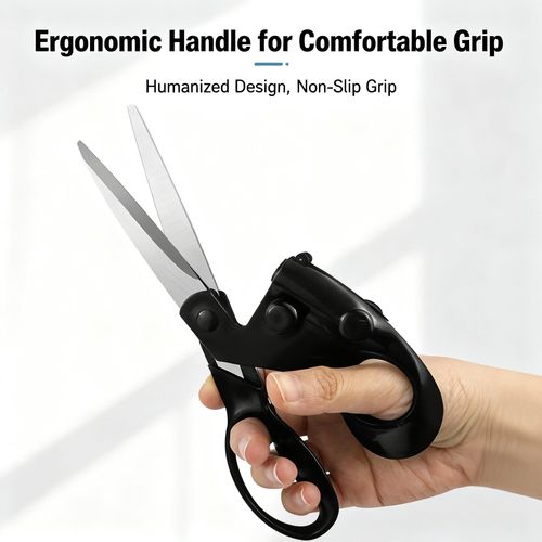 Laser Guided Fabric Scissors, Visual Laser Guide for Assisted Straight Cutting, Ergonomic Handle for DIY Crafts Fabric, Paper and Light Leather