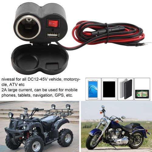 Motorcycle Phone, Motorcycle Handlebar Phone Cigarette Lighter Socket Single USB for Electronic Devices