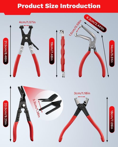 Electrical Disconnect Pliers & Connector Removal Tool Set 5PCS Precision Tips, Comfortable Non-Slip Grips, Reaches Tight Spaces, Reduces Connector Damage, Ideal for Auto Repairs