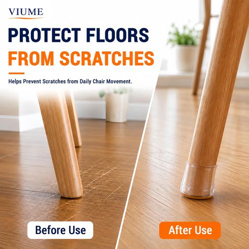 24 Pcs Chair Leg Floor Protectors for Hardwood Floors Round, Silicone Chair Leg Covers with Felt Pads, Protect Wood Tile Floors, Anti-Scratch and Reduce Noise