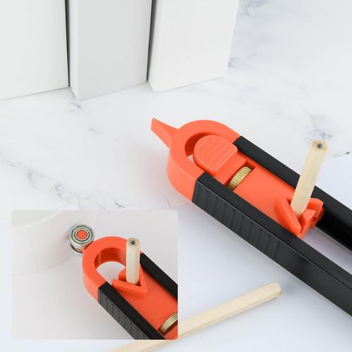 Precise Contour Scribe Tool with 2 Pencil, Upgrade Contour Measuring Tool with Adjustable Lock for Woodworking Finish Carpenter, DIY Handyman, Construction