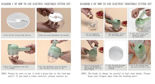 4 in 1 Electric Vegetable chopper hand held, Food Chopper, Mini Fruit Slicer,Garlic Chopper,Egg whisk and Meat Mincer,Handheld Veggie Cutter for Salad