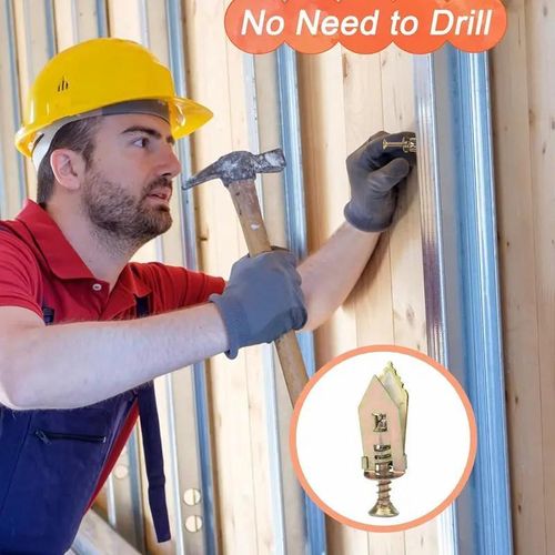 100PCS Self Drilling Drywall Anchors with Screws Kit, Metal Expansion Bolt Heavy Duty Wall Anchors and Screws for Drywall, No Drill Mounting for Fixing TV, Shelves, Cabinet, Curtains (0.43 * 1.18 in)