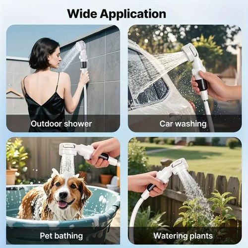 Portable Camping Shower, Outdoor Shower Kit, Hose& Folding Bucket, Rechargeable Powered Portable Shower for Camping, Hiking, Beach,RV,Pet Cleaning & Road Trips