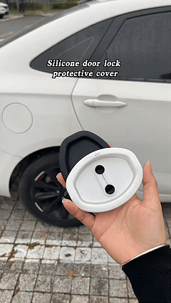 8 PCS Door Latch Lock Covers, Silicone Door Latch Protective Cover, Self-Adhesive Anti-Rust Noise Dampers Car Door Protector, Universal for Most Cars, Trucks, SUVs (Black)
