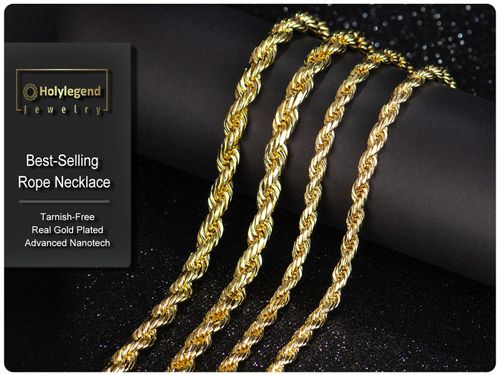 14K Gold-Plated Rope, Cuban, Figaro Set, 8mm 24" Length, Necklaces & Bracelet,Cuban link chain,Father's Day Gift