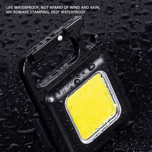 COB Rechargeable Keychain Flashlight, High Lumen Super Bright LED Work Light with Magnet,Clip,Bottle Opener for Dog Walking,Car Repair, Emergency,Camping,EDC