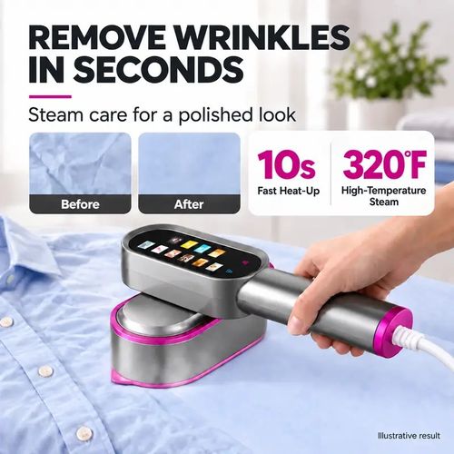 2 in 1 Handheld Garment Steamer , and Iron for Clothes Travel Size, 1200W,15s Fast Heat-up,Large Ceramic Heat Panel,Fabric Wrinkle Remover for Home