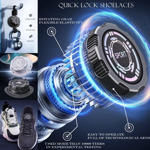 Rotating No Tie laces - Automatic Lock Buckle laces,4ft Tieless Shoe Laces Tennis Shoes Sneakers Unisex,Suitable for both children and adults