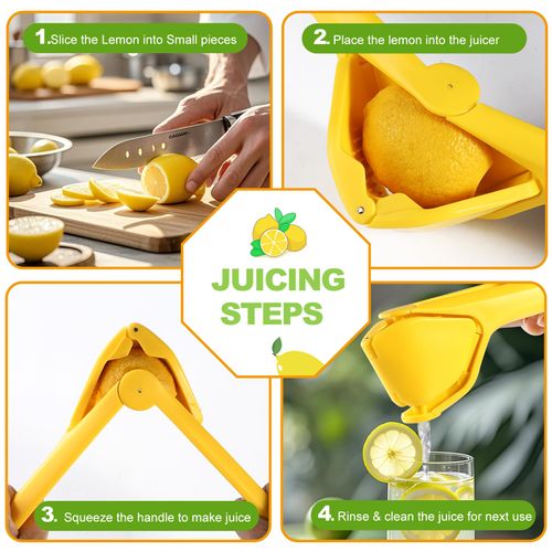 Lemon Squeezer, Effective Squeezing Juice Press, Easy-to-Use, Sturdy Flat Manual Lemon Juicer, Lime Squeezer, Citrus Juice Presser, to Squeeze Lemons, Limes, Citrus, oranges And Other Fruits