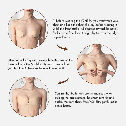 Adhesive Bra Strapless Sticky Push up Reusable Invisible Bra for Backless Dress