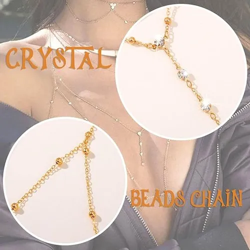 ✨Galaxy Glow Crystal Body Chain💎  Dazzling Wearable Art✨