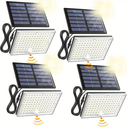 Cable Solar Outside Lights with 113 Bright LED , Motion Sensor Outdoor Flood Lights Dusk to Dawn, Security Light for Garden Barn Porch