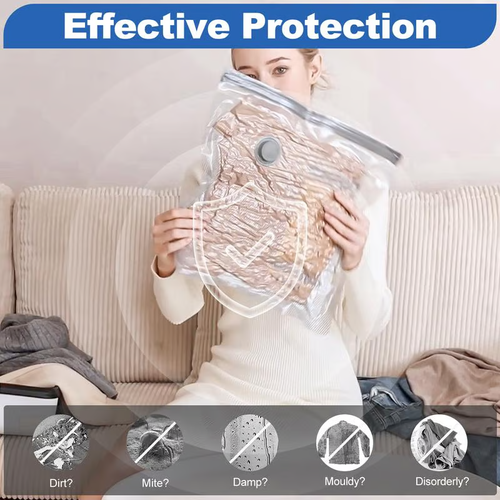 6 Pack Lightweight Travel Bags with USB Electric Pump | Compact Vacuum Storage Bags for Clothes | Space Saver Compression Bags for Travel
