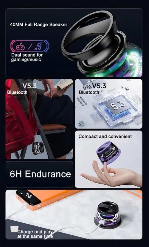 Boombox Goals Alert! 🚨 Immerse yourself in rich sound & deep bass with our magnetic Bluetooth speaker! ✨ Dynamic RGB Lighting for the ultimate vibe. Connect two speakers for stereo perfection or attach anywhere with 9 powerful magnets! Water-resistant, rugged and ready for outdoor adventures.  6-7 hours of nonstop beats await... Get yours now and turn up the fun! 👇