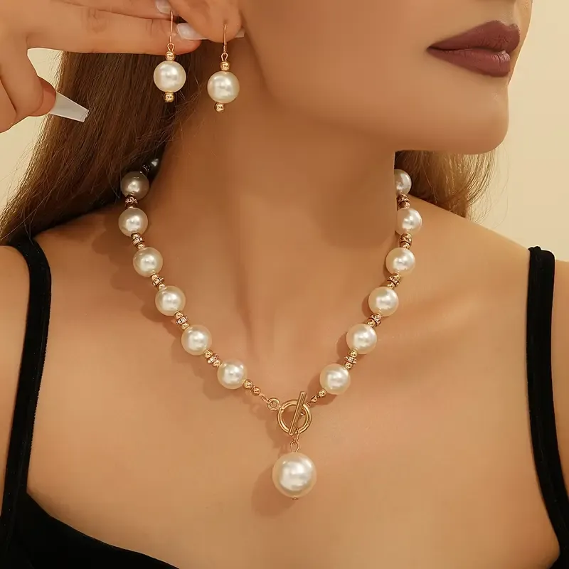 Africa Wedding Pearl Set OT Clasp Hypoallergenic