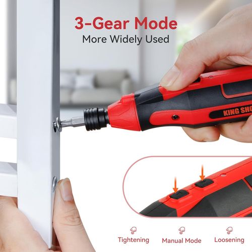 Cordless Screwdriver USB Rechargeable 4V 400RPM Electric Screwdriver Set with 42 Drill Bits LED Work Light Carrying Box