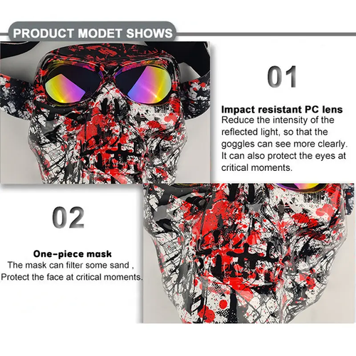 Motocross Face Mask Halloween Mask Riding Motorcycle Goggles Sports Goggles ATV MTB Ski Mask