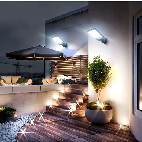 Brand New Solar Street Light, Outdoor Solar Light, with Transparent LED Reflector, Remote Control, IP44 Human Body Sensor, Outdoor Fence, Garden, Courtyard Wall Light