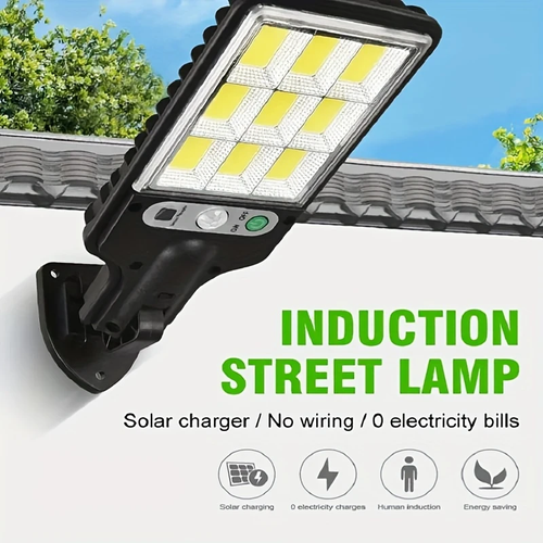 Brand New Solar Street Light, Outdoor Solar Light, with Transparent LED Reflector, Remote Control, IP44 Human Body Sensor, Outdoor Fence, Garden, Courtyard Wall Light