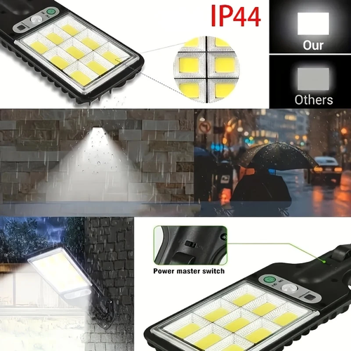 Brand New Solar Street Light, Outdoor Solar Light, with Transparent LED Reflector, Remote Control, IP44 Human Body Sensor, Outdoor Fence, Garden, Courtyard Wall Light