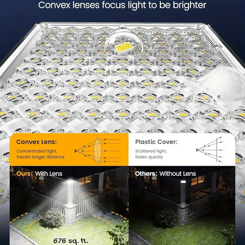 Cable Solar Outside Lights with 113 Bright LED , Motion Sensor Outdoor Flood Lights Dusk to Dawn, Security Light for Garden Barn Porch