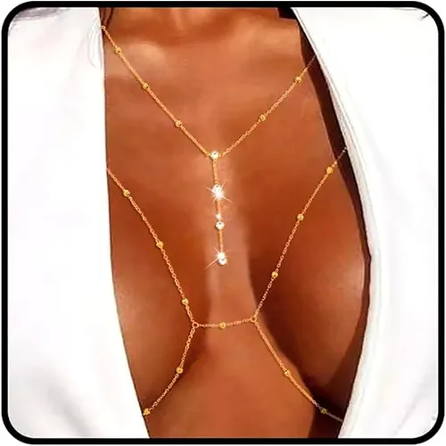 ✨Galaxy Glow Crystal Body Chain💎  Dazzling Wearable Art✨