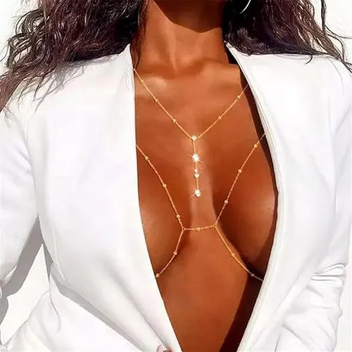 ✨Galaxy Glow Crystal Body Chain💎  Dazzling Wearable Art✨