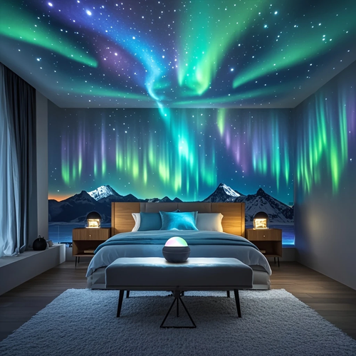 Colorful LED romantic starry sky 360 rotating starry sky light birthday gift USB interface starry sky