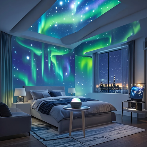 Colorful LED romantic starry sky 360 rotating starry sky light birthday gift USB interface starry sky