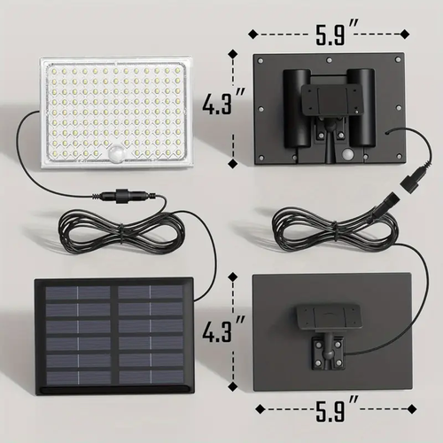 Cable Solar Outside Lights with 113 Bright LED , Motion Sensor Outdoor Flood Lights Dusk to Dawn, Security Light for Garden Barn Porch